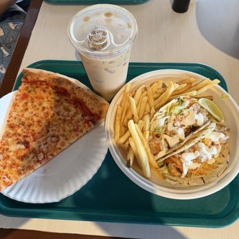 Jenkinson's Pavillion - Plain slice, shrimp taco, iced coffee - Seafood Near Me - Point Pleasant, New Jersey Jenkinson's Pavillion - Plain slice, shrimp taco, iced coffee - Seafood Near Me - Point Pleasant, New Jersey