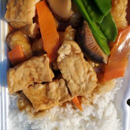 Tofu and fish rice platter Tofu and fish rice platter