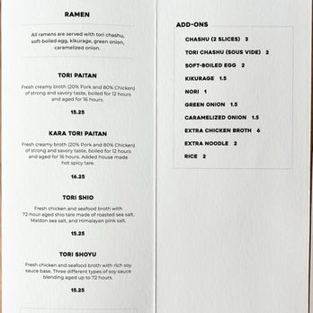 Ramen Kounotori - Menu - Ramen Near Me - Vancouver, British Columbia