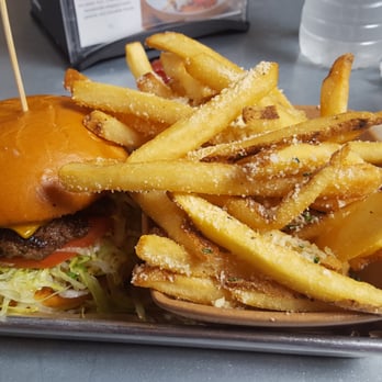 Burger Bench - The Classic and Truffle Fries - American Near Me - Escondido, California Burger Bench - The Classic and Truffle Fries - American Near Me - Escondido, California