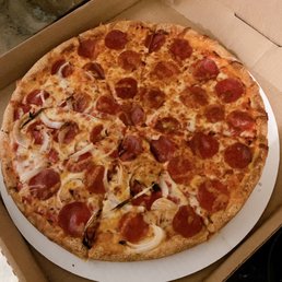 Large Pepperoni and 1/2 onion pizza Large Pepperoni and 1/2 onion pizza