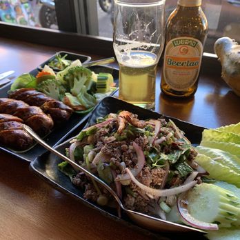Laos Kitchen - Also sausage (dipping sauce is yum) and larb salad - Laotian Near Me - San Rafael, California
