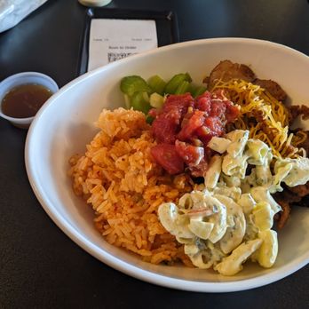 Rice Junky - Dope pork bowl with kimchi rice and homemade BBQ sauce on the side - Pubs Near Me - Santa Clara, California