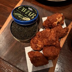 Caviar with buttermilk chicken