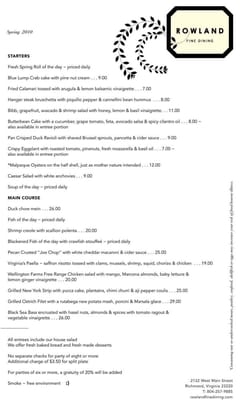 Menu photo 6 Rowland Richmond, VA Menu photo 6 Rowland Richmond, VA