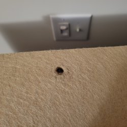 My Guys Moving & Storage - This is the hole where the piece was that fits into the other piece to hold the two pieces together as one large piece of furniture