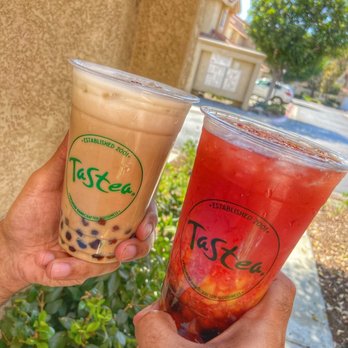 Tastea - Pumpkin Pie Milk Tea and Peach Me Sweetea - Bubble Tea Near Me - San Diego, California