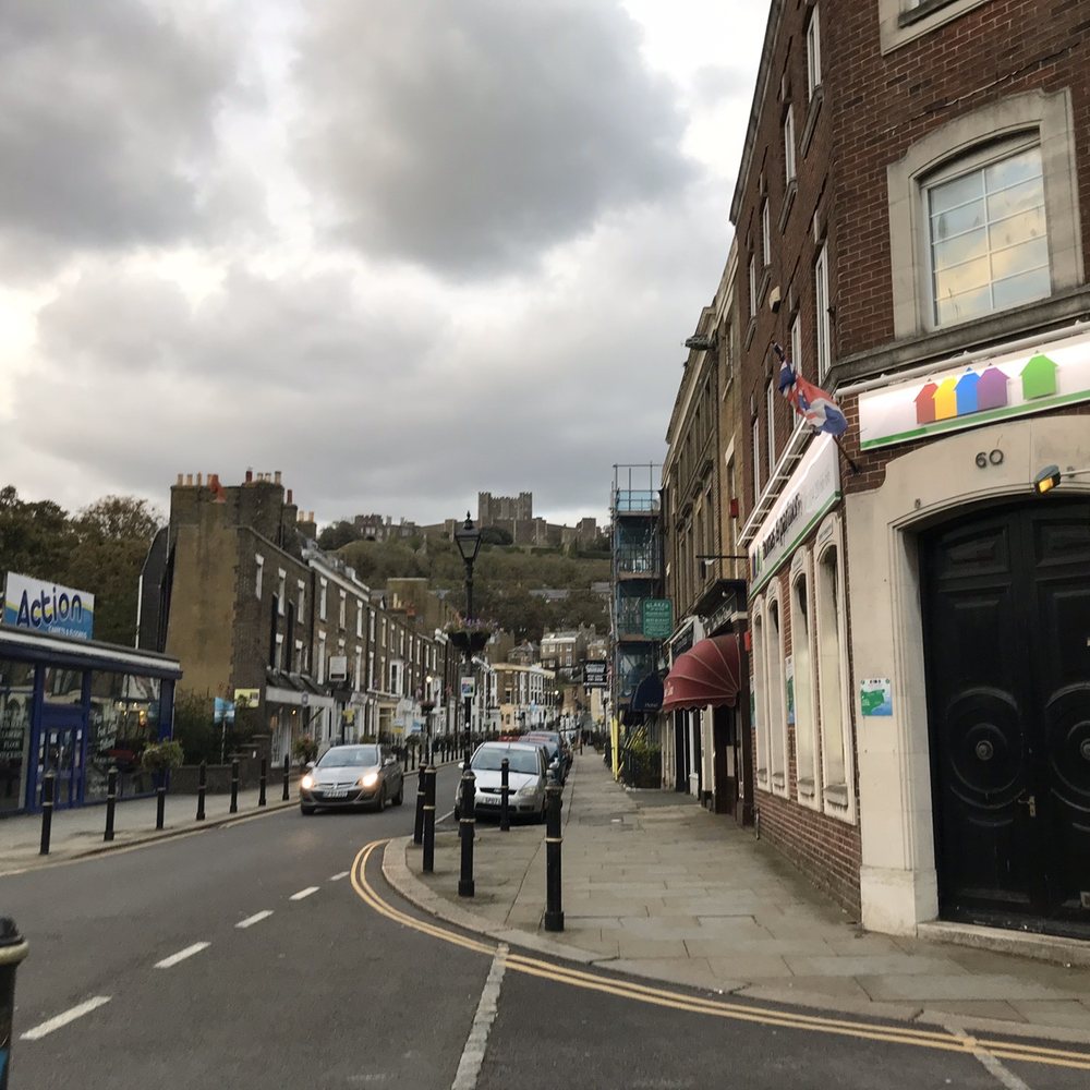 Look off in the distance, middle of photo is Dover castle from in the town of Dover :)