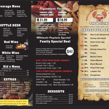 Captain Crab - Menu 4/18/22 - Seafood Near Me - Elk Grove, California