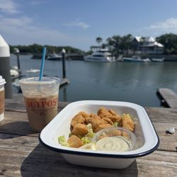 The Outpost - Iced latte, mahi bites