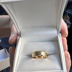 K & K Jewelers - 14k Gold Wedding Band Beveled Matte finish