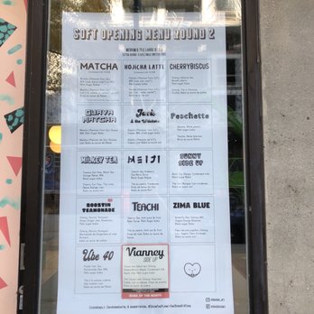 Boba Boba - a menu in a window - Bubble Tea Near Me - Montreal, Quebec