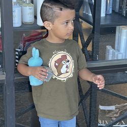 On Stage Hair Design - After haircut! He was so excited about the cut and design