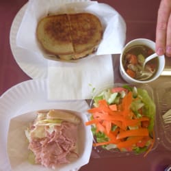 Holly's Deli - Turkey Ruben, ham and cheese, house salad, beef and lentil soup