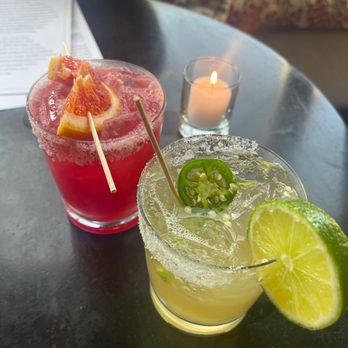 The Frisky Oyster - Spicy margarita & blood orange margarita - New American Near Me - Greenport, New York