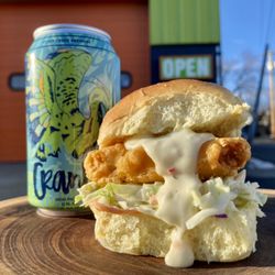 Food Trucks & Eatery - Vegan Fishless Filet Slider!