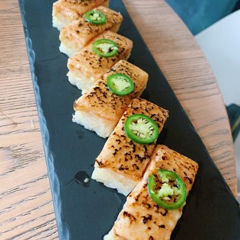 Mila - Aburi oshi (made of carrot, vegan mayo and shiso leaf) - Vegan Near Me - Vancouver, British Columbia