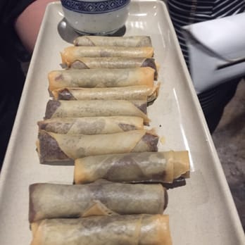 Kangkong and Gypsy Dragon - Nutella tasting spring rolls with lemon dipping sauce.  Unusual. Like! - Restaurants Near Me - Adelaide, SA
