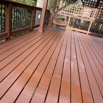 Jeff Kilpatrick Painting & Restoration - We installed new deck boards and let it season for 4  months before applying solid stain. - Painters Near Me - Tucker, Georgia