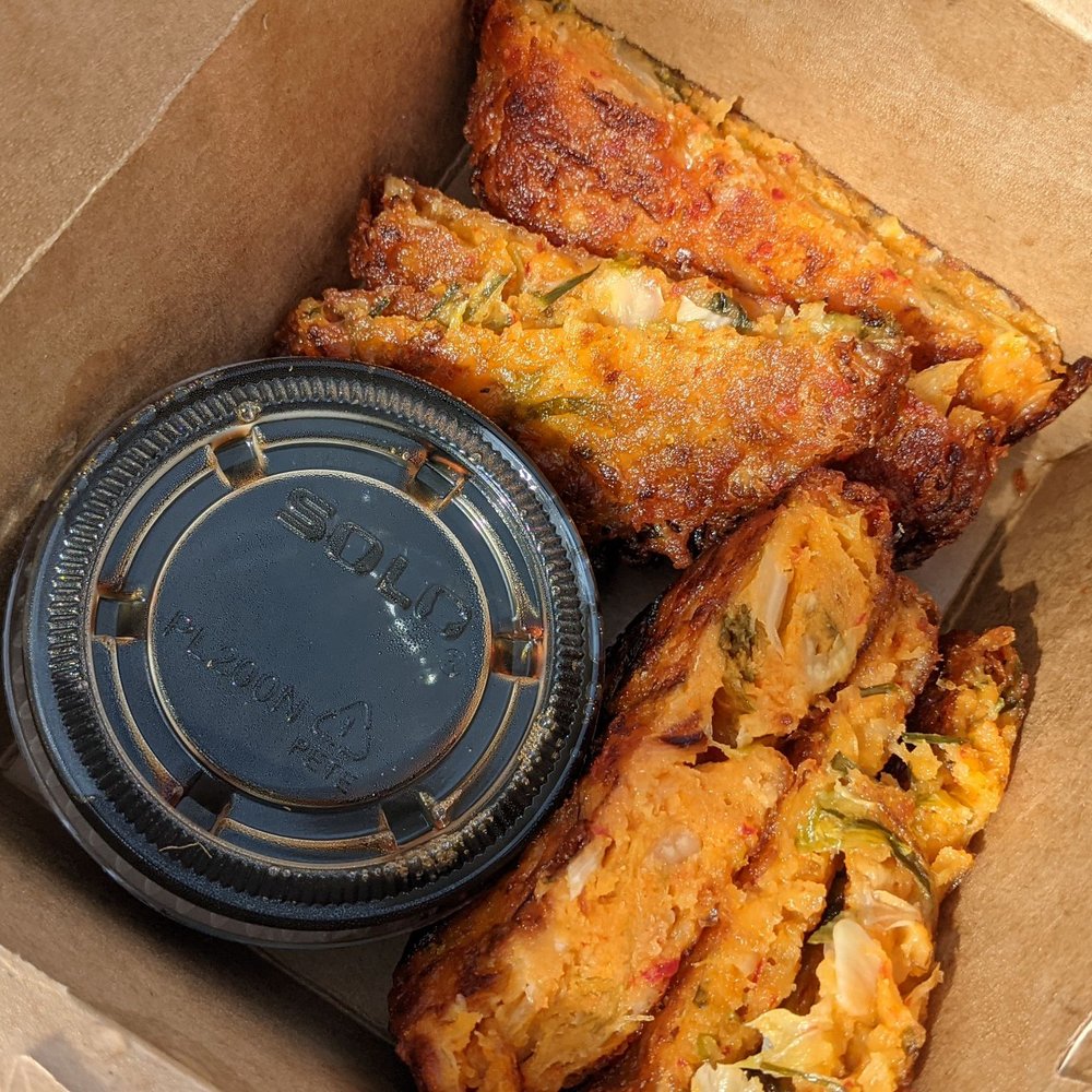 Transfer Co. Food Hall - Kimchi Pancakes from Bul Box - Food Court Near Me - Raleigh, North Carolina Transfer Co. Food Hall - Kimchi Pancakes from Bul Box - Food Court Near Me - Raleigh, North Carolina