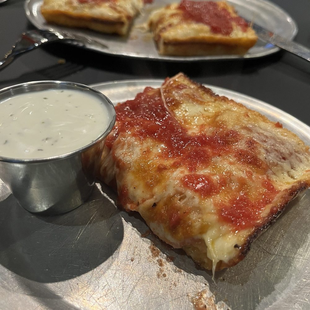 Via 313 Pizza - Single slice with ranch - Pizza Near Me - Austin, Texas Via 313 Pizza - Single slice with ranch - Pizza Near Me - Austin, Texas