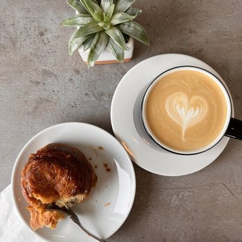 Soko Coffee - Latte and orange cardamom roll. - Coffee & Tea Near Me - Eugene, Oregon