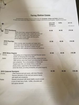 Menu photo 2 Yering Station Winery Yering, VIC