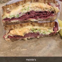 Heingles General Store - The sandwich of the season "The Rachel" corned beef swiss slaw 1000 island. I had 2 today