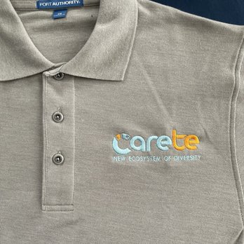 Blue Cactus Printing - Light grey men's polo with company logo. - Screen Printing/T-Shirt Printing Near Me - South El Monte, California