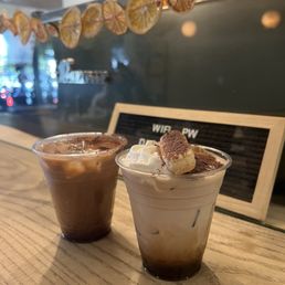 Trimisu latte and mocha latte