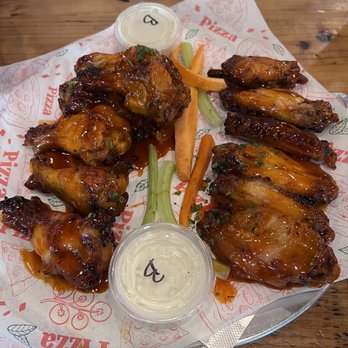 Fia’s Pizzeria - 12 pcs baked bone-in wings in hot honey sauce $17.49 before tax. Very good deal for the area! - Pizza Near Me - Houston, Texas Fia’s Pizzeria - 12 pcs baked bone-in wings in hot honey sauce $17.49 before tax. Very good deal for the area! - Pizza Near Me - Houston, Texas