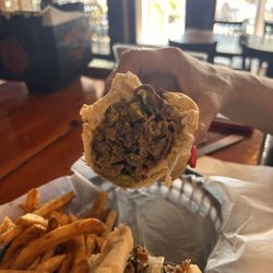 Luther's - My wife's cheesesteak sandwich. Could've used a little more cheese, but it was well prepared with onions and peppers. Very good.