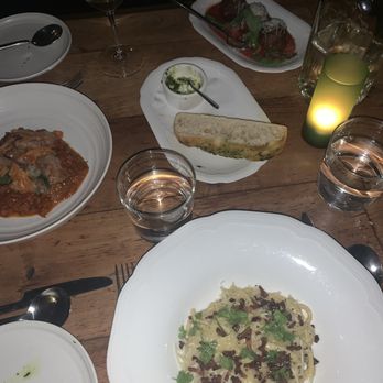 Mama - Meatballs, the last of the focaccia, the Potato gnocchi and Mama Sugo and Bucatini Carbonara - Italian Near Me - Oakland, California Mama - Meatballs, the last of the focaccia, the Potato gnocchi and Mama Sugo and Bucatini Carbonara - Italian Near Me - Oakland, California