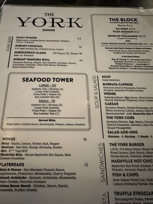 Menu photo 1 The York Syracuse, NY