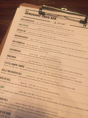 Menu photo 1 The Arrogant Frog Bar Chicago, IL