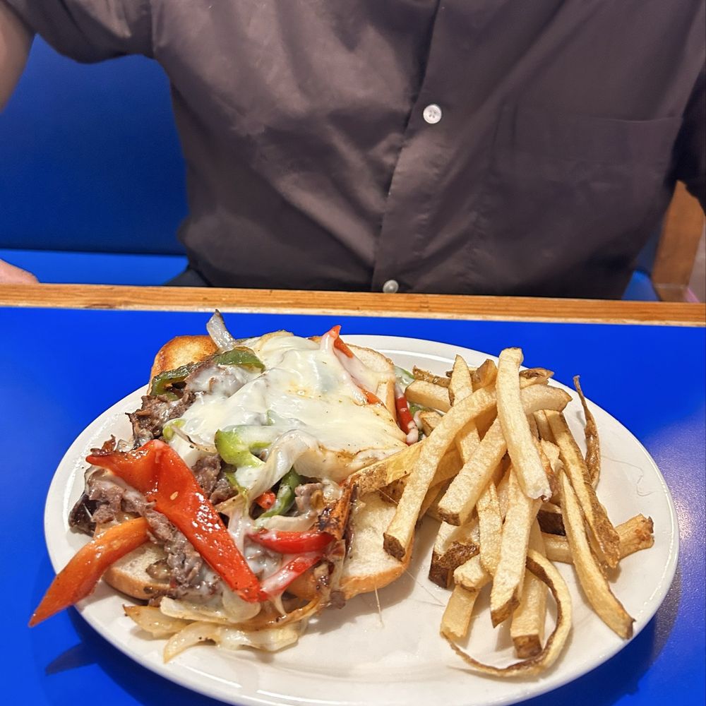 Humble City Cafe - Philly Cheese Steak Sandwich with Fries - American Near Me - Humble, Texas