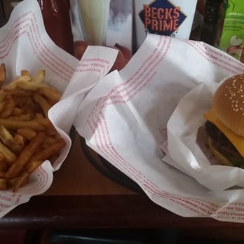 Becks Prime - American Cheeseburger with fries. - Fast Food Near Me - Houston, Texas Becks Prime - American Cheeseburger with fries. - Fast Food Near Me - Houston, Texas