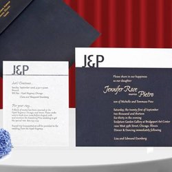 Pioneer Announcements - Custom Lasercut Initials and Full Gold Foil Invitation.