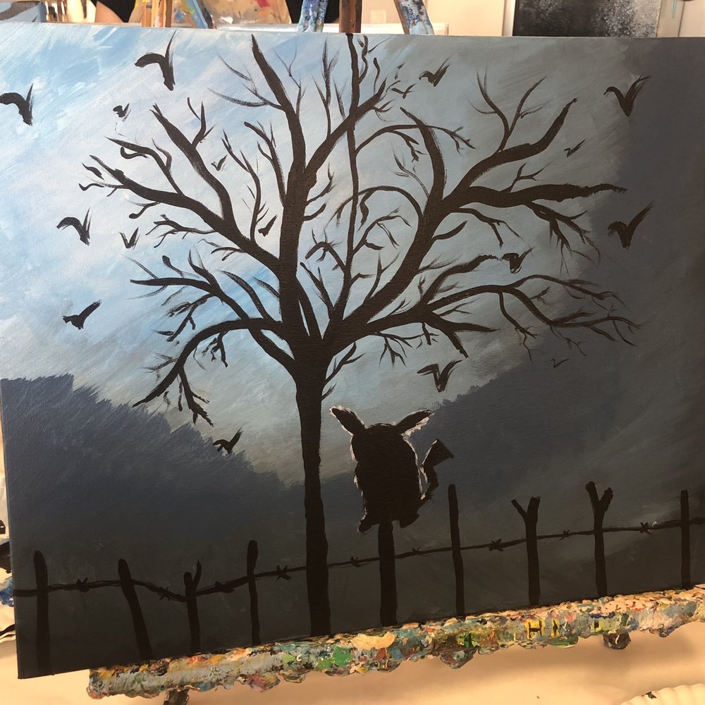 Uptown Art - Switched the owl for pikachu! - Paint & Sip Near Me - Jupiter, Florida Uptown Art - Switched the owl for pikachu! - Paint & Sip Near Me - Jupiter, Florida