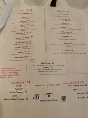 Menu photo 2 Bar Italia Madison New York, NY Menu photo 2 Bar Italia Madison New York, NY