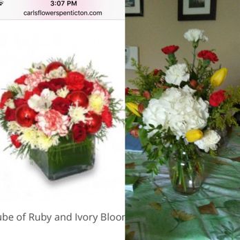 Carls Flower Company - The left is the picture from the website, the right is what the recipient received. - Florists Near Me - Penticton, British Columbia