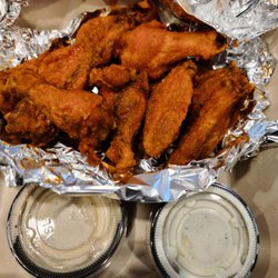 Paisano's Pizza Grill - 10 wings w/ buffalo sauce.