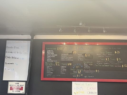 Menu photo 2 Los Escaleras Taco Shop Orange, CA