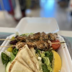 Nomiki's Plakka Greek Restaurant - Chicken Souvlaki Salad!!