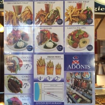 Adonis - Menu and prices - Mediterranean Near Me - Laguna Beach, California