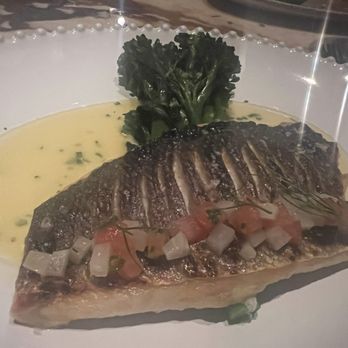 Giselle Miami - Branzino with Broccolini - Mediterranean Near Me - Miami, Florida Giselle Miami - Branzino with Broccolini - Mediterranean Near Me - Miami, Florida