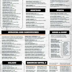 Stevo’s Bar & Grill Banquet Facility - Main Menu