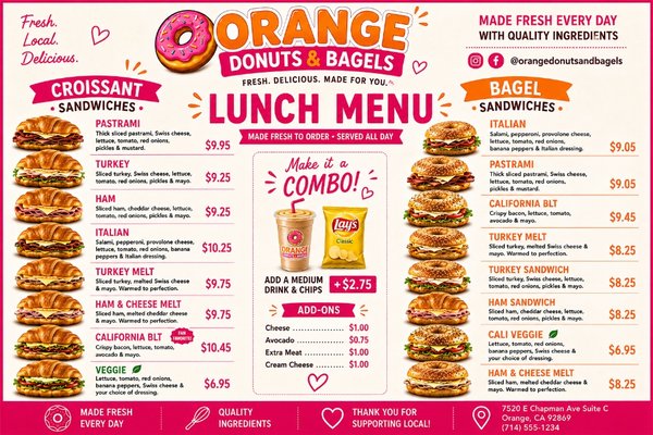 Menu photo 2 Orange Donuts And Bagels Orange, CA Menu photo 2 Orange Donuts And Bagels Orange, CA