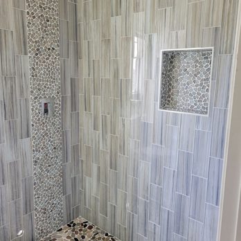 P M Renovation - Bathtub shower converted to stand-up shower. Joaquin created the niche and applied all the tiles perfectly. - Painters Near Me P M Renovation - Bathtub shower converted to stand-up shower. Joaquin created the niche and applied all the tiles perfectly. - Painters Near Me