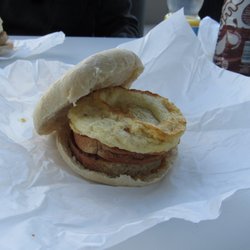 Pound Bakery - double sausage egg sandwich